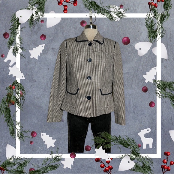 Ann Taylor Loft Petites Plaid black and white Coat - Picture 11 of 12